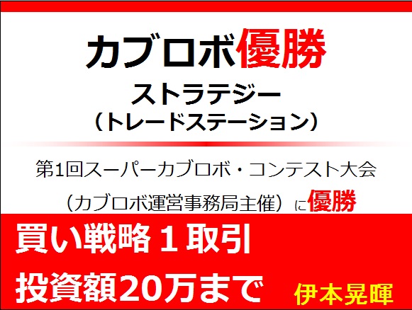 優勝ストラテジー（投資額20万まで、買い戦略）第１回スーパーカブロボ・コンテスト