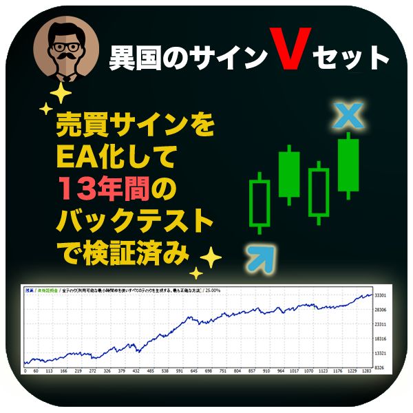 売買サインをEA化して13年間のバックテストでも好成績の最強サインインジケーター!3つのインジケーターが付いてくる！