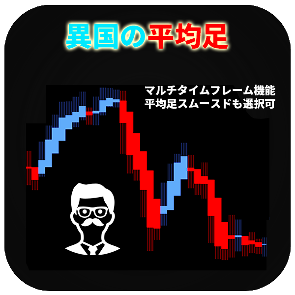 平均足を異国の戦士が更に使いやすく便利に進化した平均足!マルチタイムフレーム機能や平均足スムースドが使用できる!