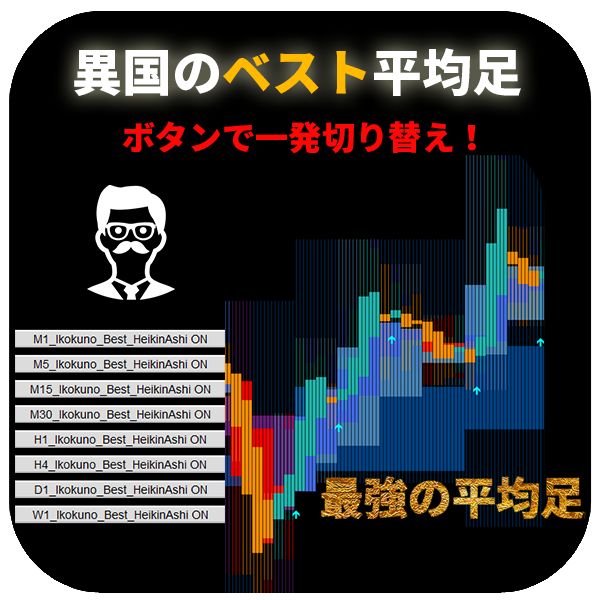 最強の平均足インジケーター！1分足～週足まで「ボタンで」一発切り替え＆自動サイン生成！これ以上ない極上の平均足の使い勝手！