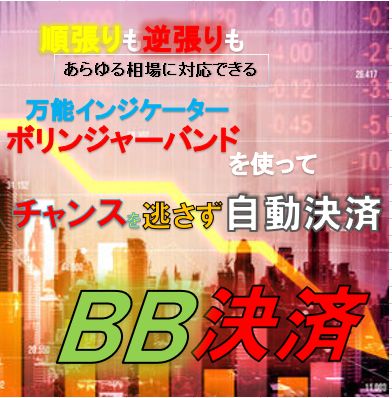 エントリーしたポジションをボリンジャーバンドのバンドタッチで自動決済！チャートにチャートに張り付かなくてもほったらかしで決済してくれる半裁量EAです。