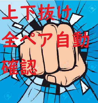 FX会社の取り扱っている全通貨ペアに対して、移動平均の上抜け／下抜けを確認します。