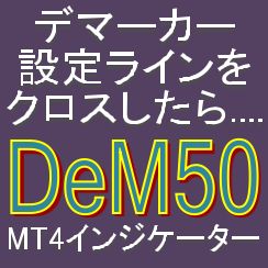 「上抜け」と「下抜け」のそれぞれについてデマーカー(DeMarker)のアラートラインを任意に設定可能。アラート機能（メール，サウンド，ダイアログ）およびプッシュ通知機能付き。