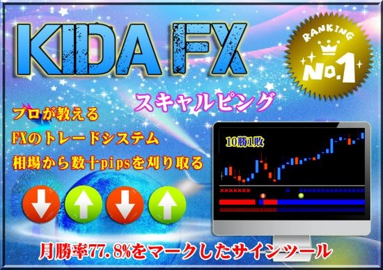 KIDA式 聖杯FX サインツール シグナルツール 勝率77.8%越え継続中！！（トレード手法 スキャルピング インジケーター デイトレード 必勝法 投資システム）