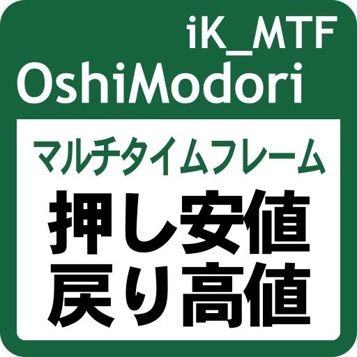 押し安値・戻り高値の水平線、高値・安値の極値マーク、トレンド転換マークを表示！ マルチタイムフレーム対応！： iK_MTF OshiModori［MT5版］