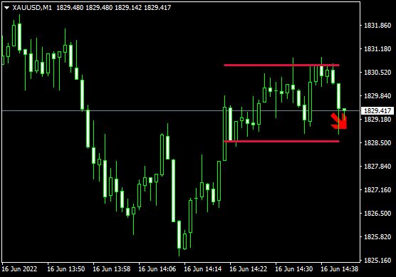最も高い終値をつけたローソク足と最も安い終値をつけたローソク足にラインを引いて、レジサポを分かりやすくします。
