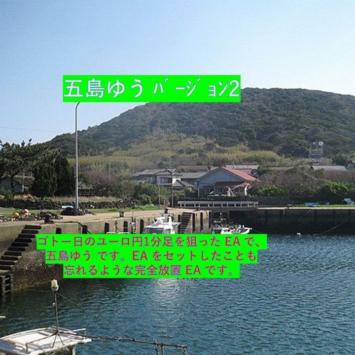 ゴトー日のユーロ円1分足を狙った EA で、五島ゆう です。EA をセットしたことも忘れるような完全放置 EA です。