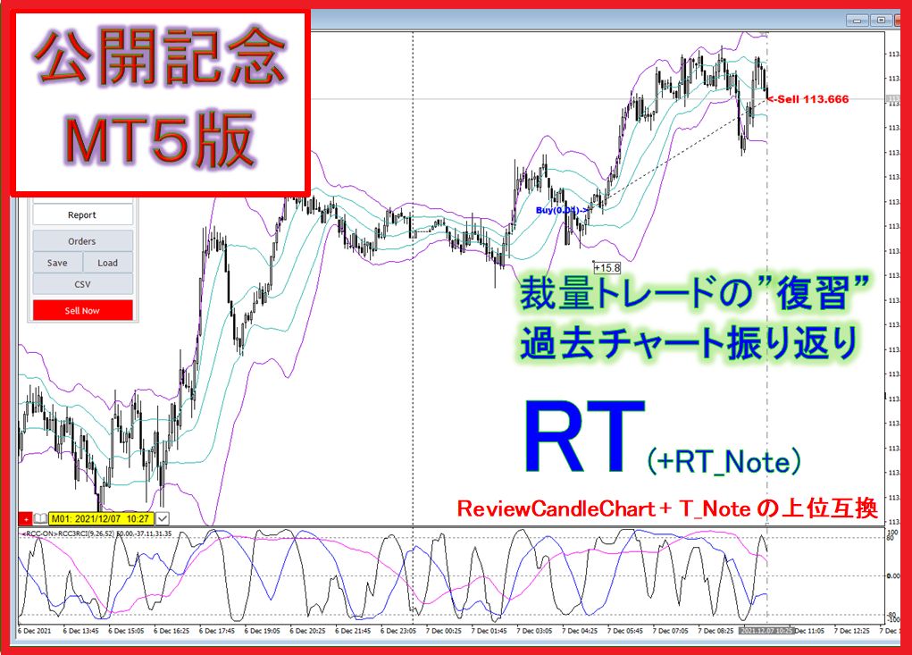 実トレード（デモ、リアル）の履歴を取り込み、ローソク足1本ずつ動かして過去チャートを再生し振り返りを行う