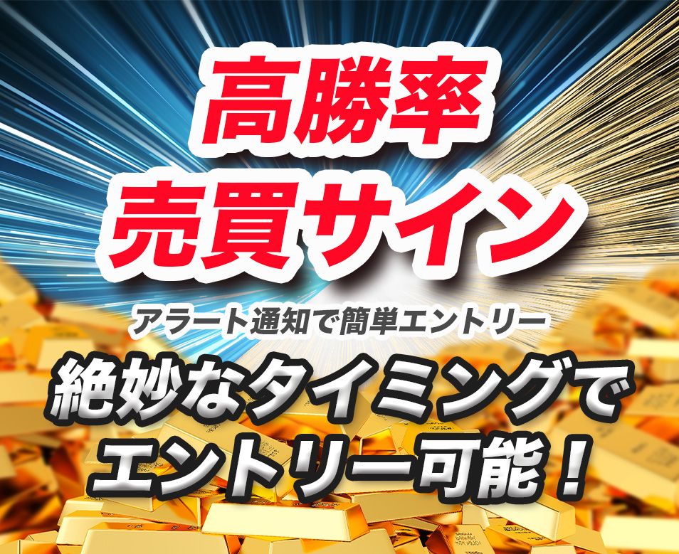 トレンドチャネルと共に、高勝率の売買サインが表示されます。絶妙なタイミングでエントリーできます。