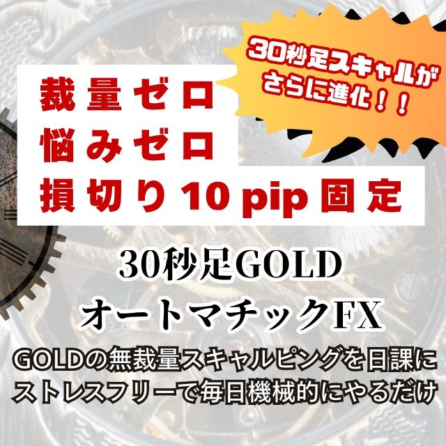 30秒足GOLDスキャルピングの無裁量手法第2弾！30秒足GOLDオートマチックFX  〜たった30秒の判断で、GOLDトレードを「ルーティン化」する新時代の無裁量手法〜
