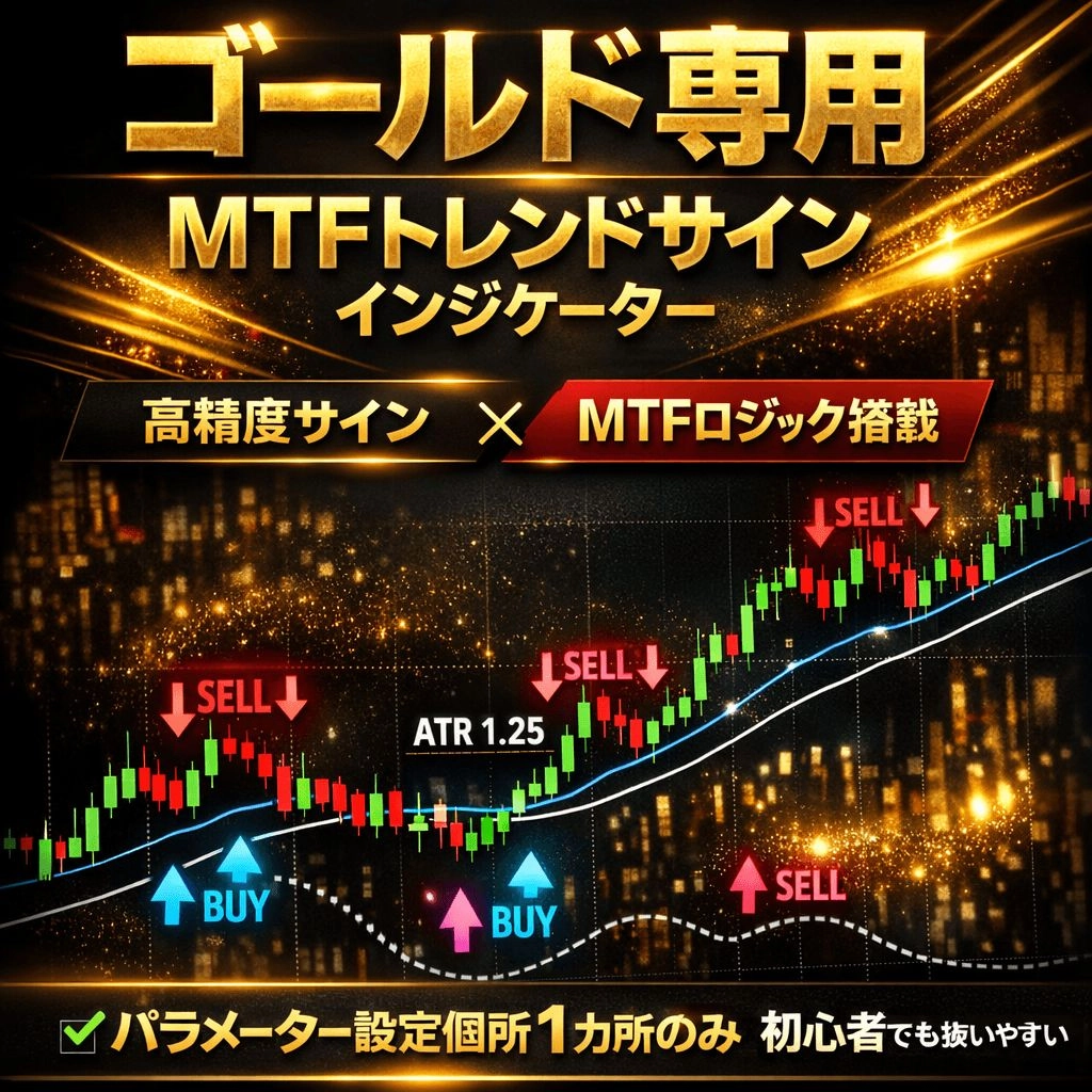 ゴールド専用 MTFトレンドサイン レビュー｜XAUUSDのエントリー判断を整理するインジケーター