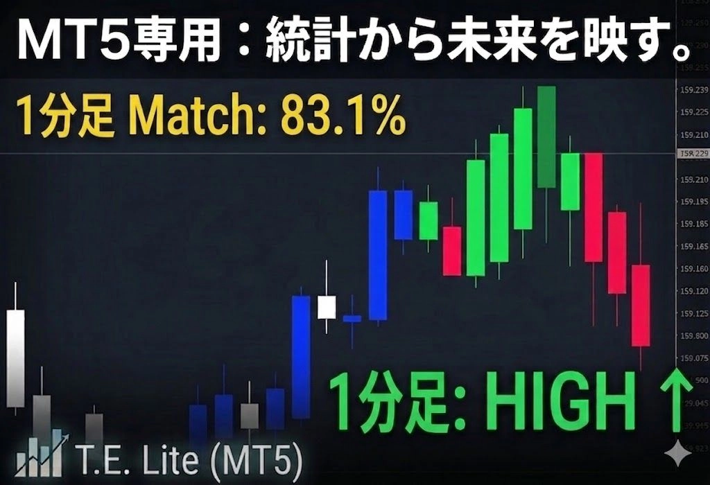 TIMEline Echo Lite 1min MT5版 レビュー｜1分後をゴースト足で映すMT5インジ