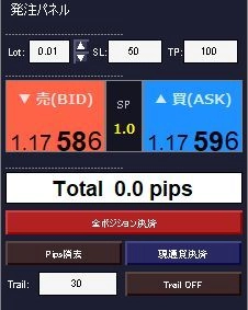 MT5版 OrderPanel Controller レビュー | Pips基準の成行注文パネルEA