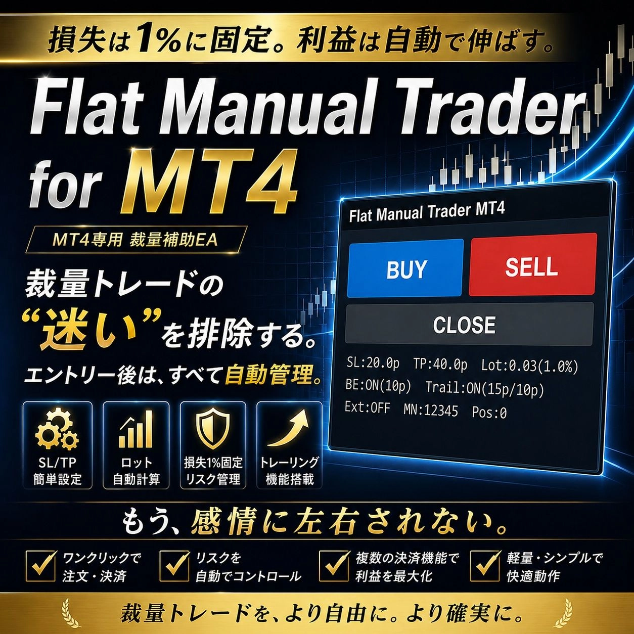 Flat Manual Trader for MT4 レビュー｜ワンクリックエントリーと自動決済管理ツール