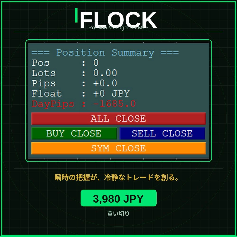 FLOCK（フロック）レビュー｜MT4用ポジション管理パネルの機能と使い方