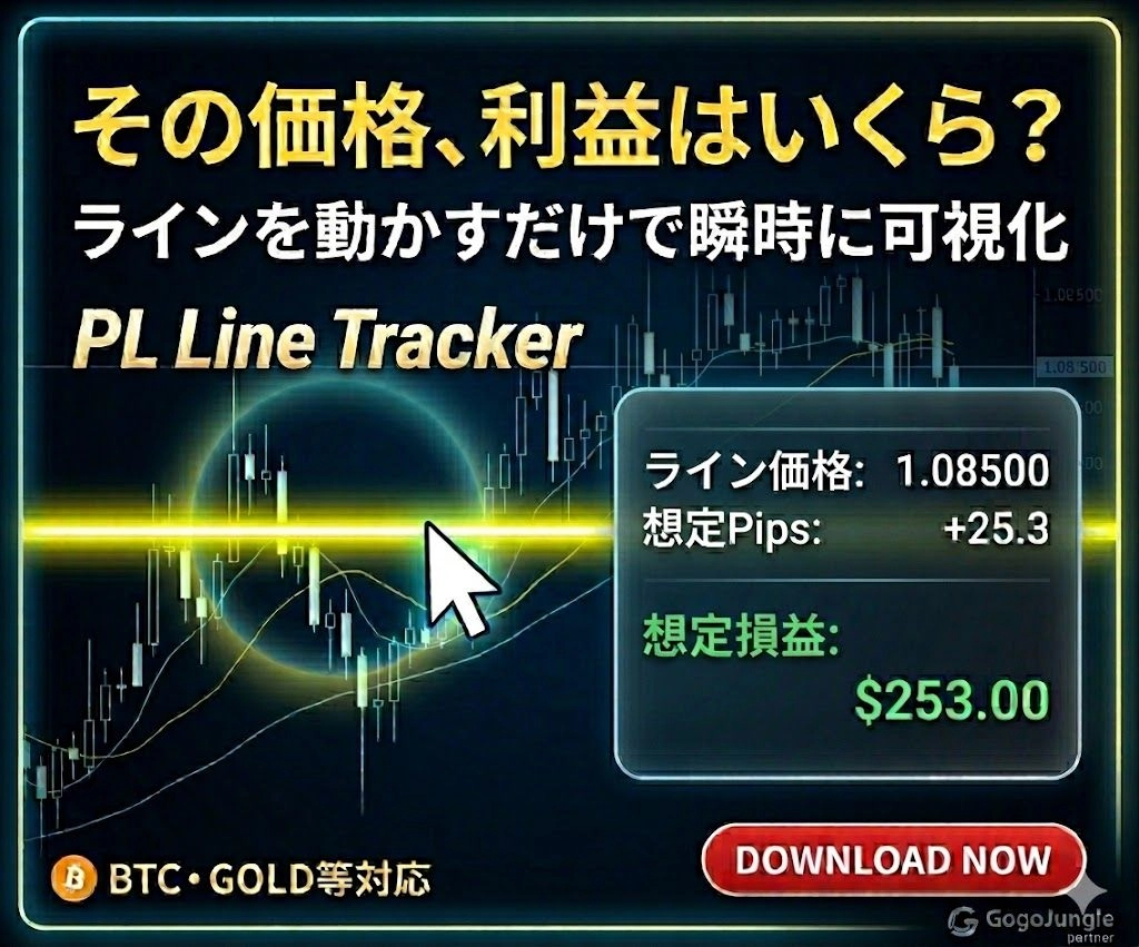 PL Line Trackerレビュー｜水平線で保有ポジションの想定損益を瞬時に算出
