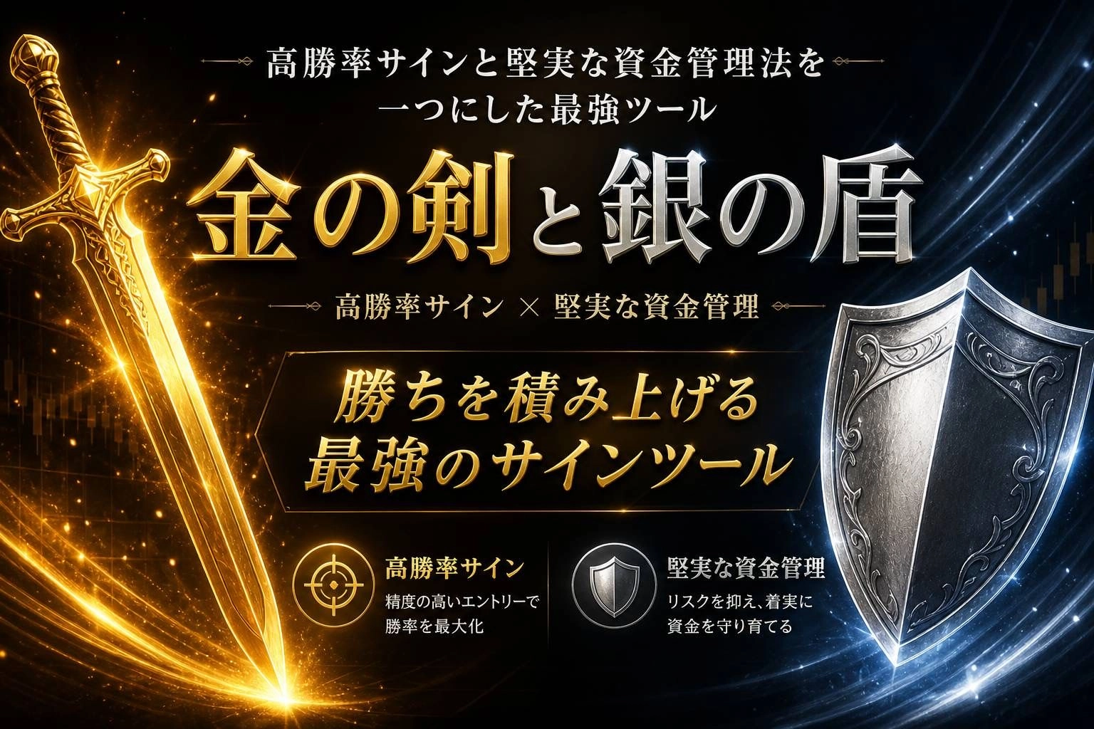 バイナリーオプション金の剣と銀の盾 レビュー｜急変動アラートとダランベール法資金管理が一体型のサインツール解説