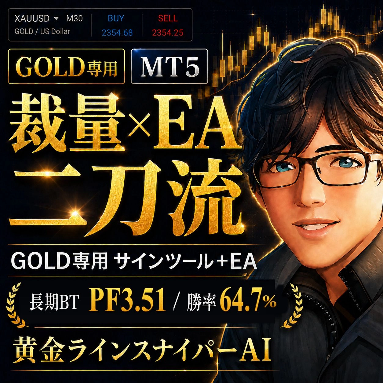【黄金ラインスナイパーAI】レビュー｜GOLD用MT5サイン・EA環境を解説