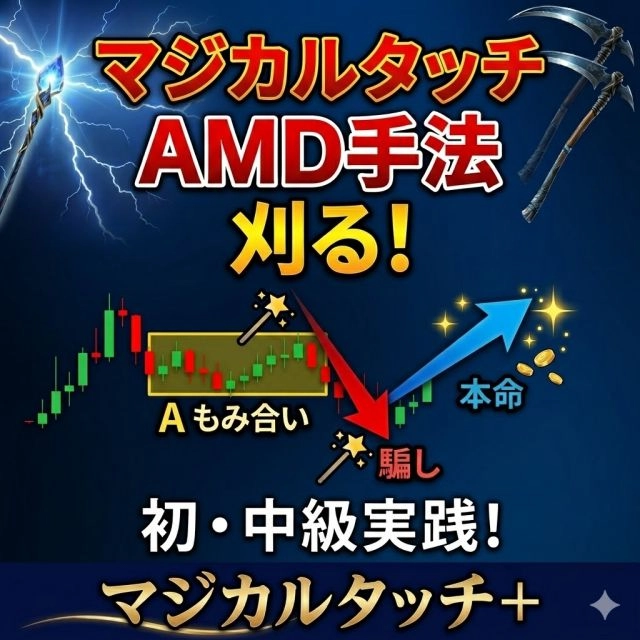 マジカルタッチ＋AMD手法セット レビュー｜もみ合いブレイクアラートのMT4インジと手法書セット