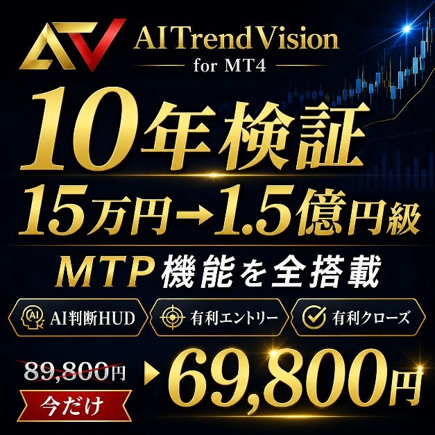 エーアイトレンドビジョン レビュー｜10年無破綻のエーアイ類似チャート分析搭載エムティーフォートレンドフォローイーエー