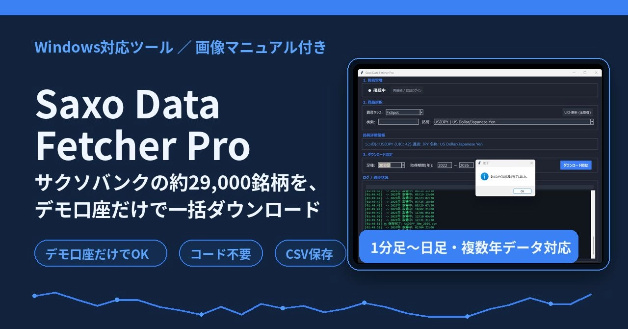 【Saxo Data Fetcher Pro】レビュー｜Saxoの過去データをCSV保存する方法